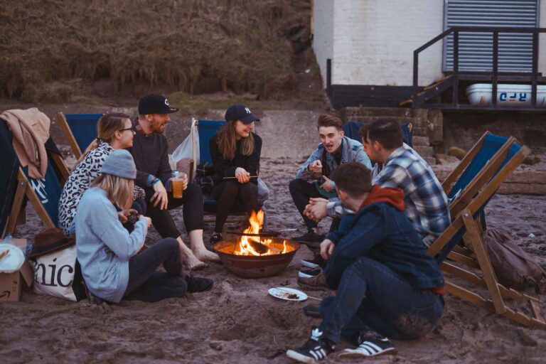 Friend playing campfire games