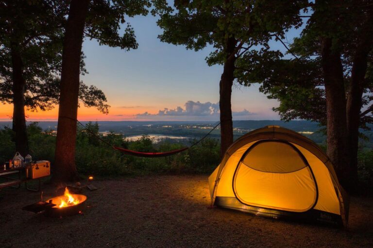 Campsite of people who know the best camping hacks