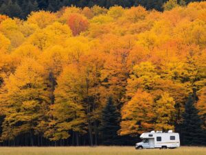 A camper parked at one of the best campgrounds in New York
