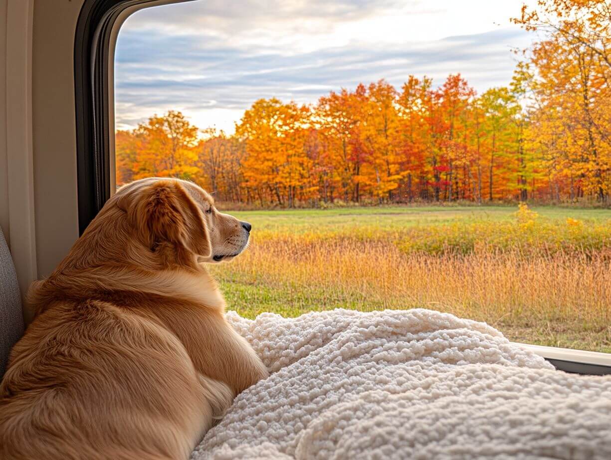 A dog that has been safely left in an RV