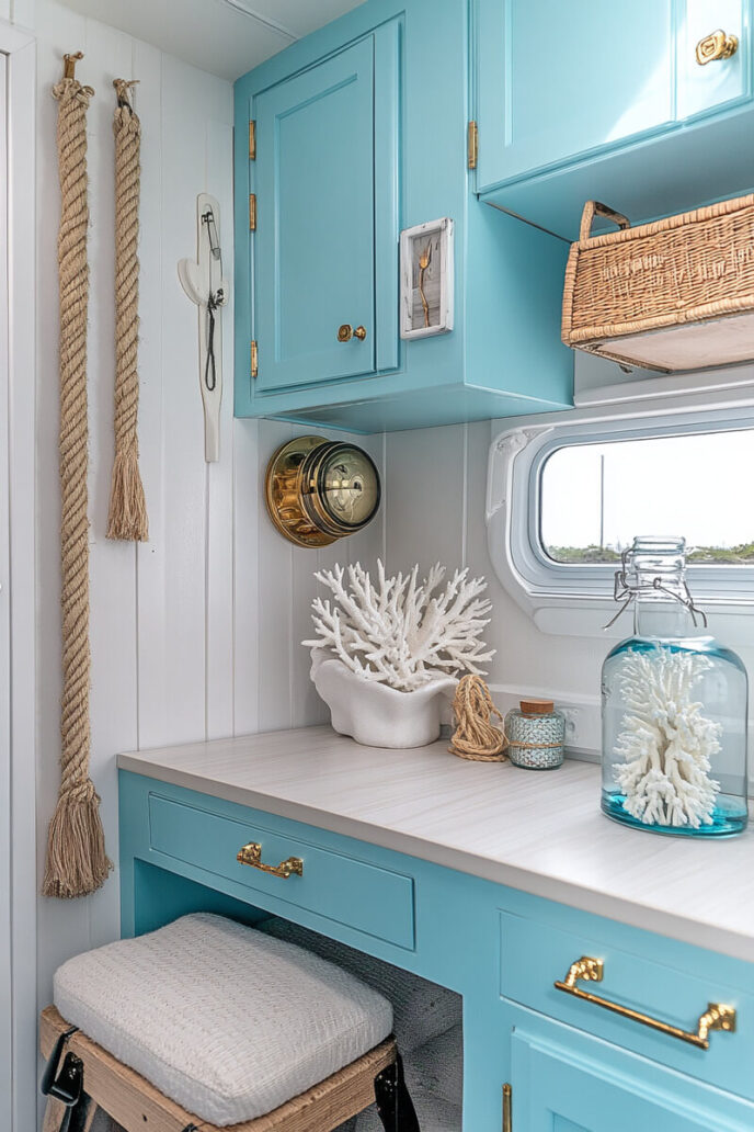 31 Beach Themed RV Interior Remodel & Decor Ideas