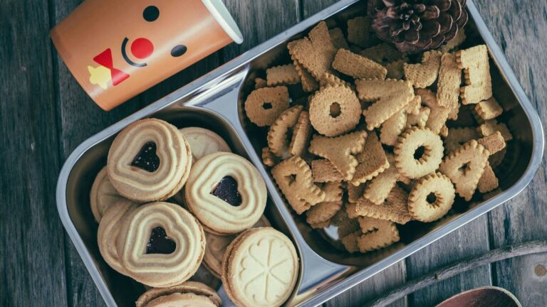 Road trip snacks on a table