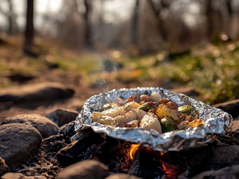 A foil packet camping meal