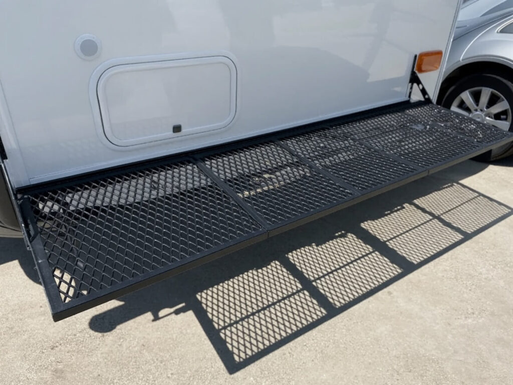bumper storage on a pop-up camper