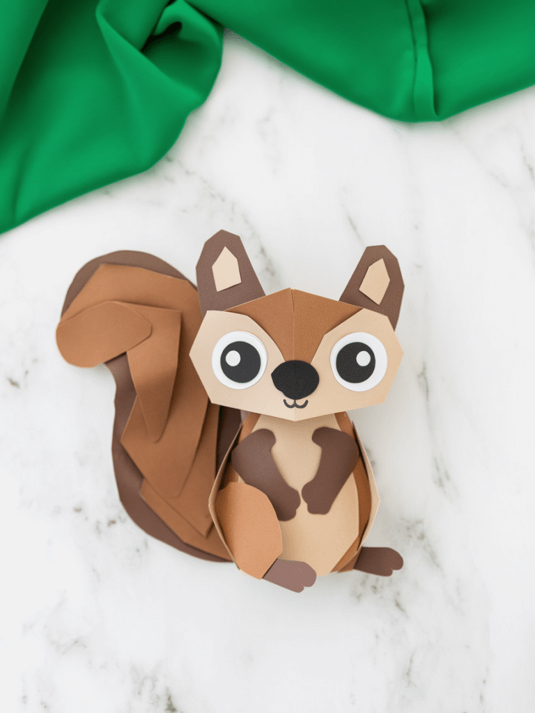 Squirrel camping craft for kids
