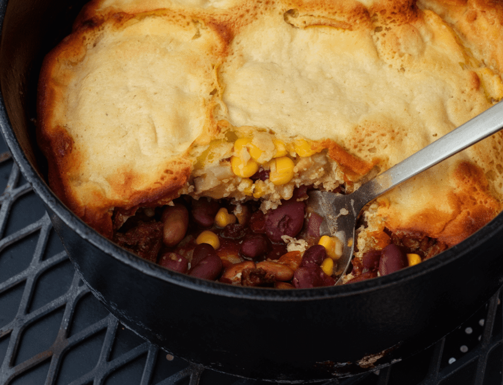 Dutch Oven Chili and Cornbread
