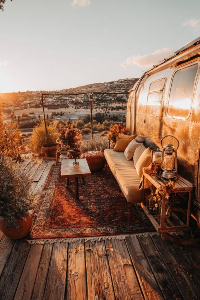 RV campsite with a meditation space