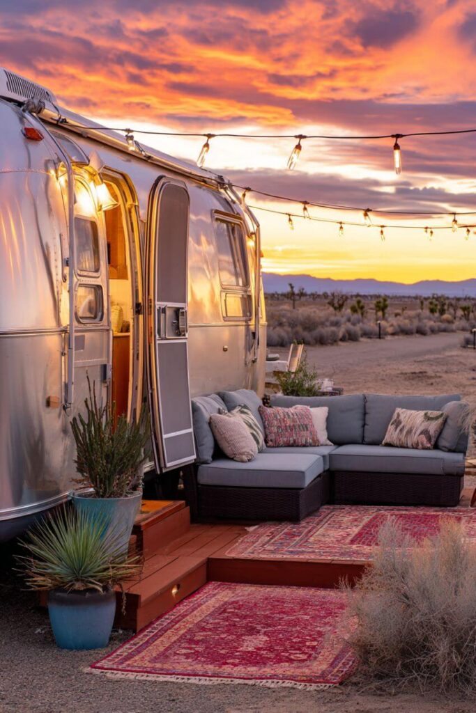 RV campsite decorating ideas in action with comfortable seating