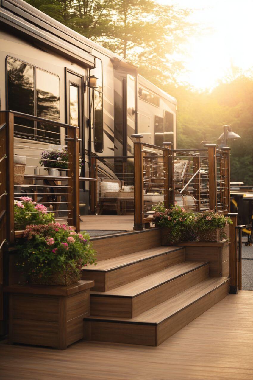 27 RV Deck Ideas To Turn Your Campsite Into An Outdoor Oasis