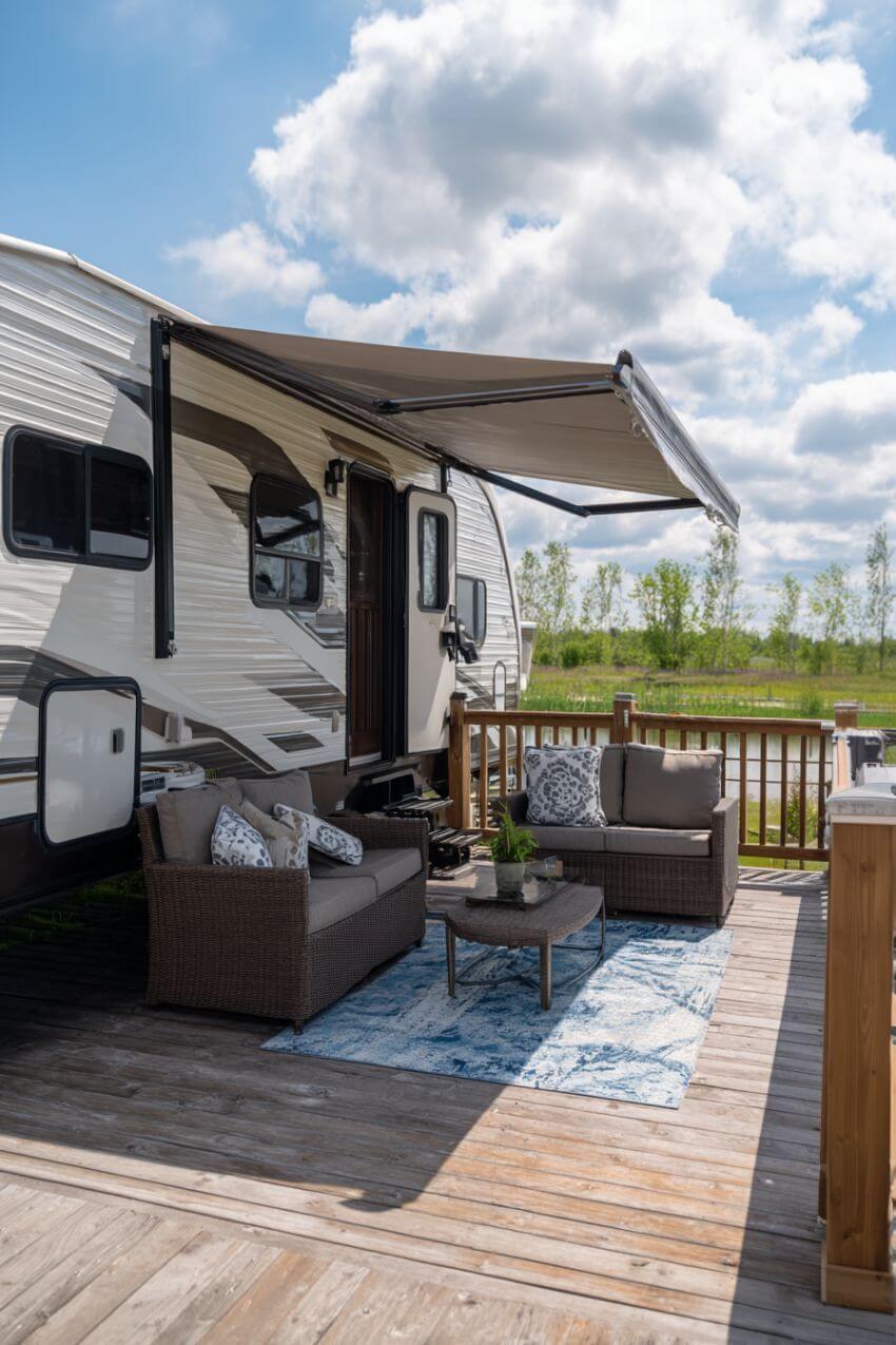 27 RV Deck Ideas To Turn Your Campsite Into An Outdoor Oasis