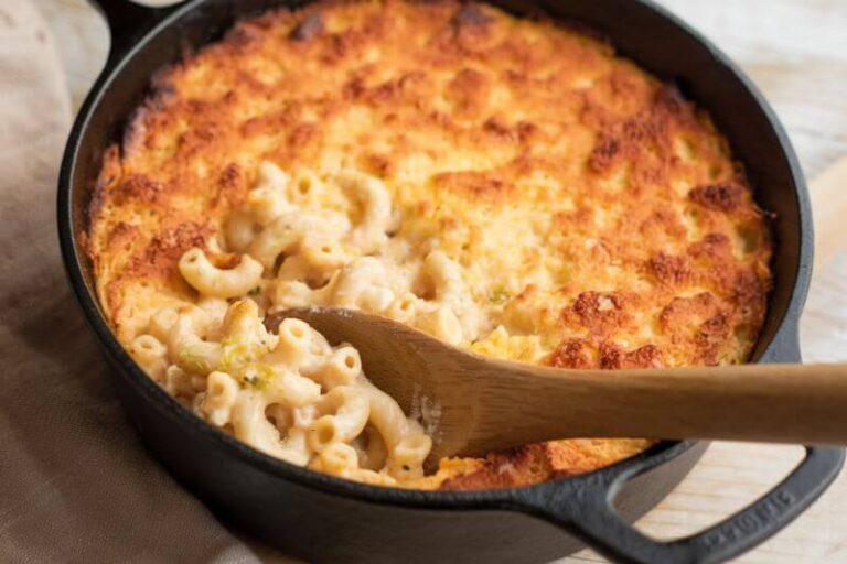 A dutch oven mac & cheese camping recipe