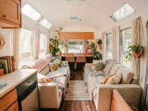 The interior of an RV renovation