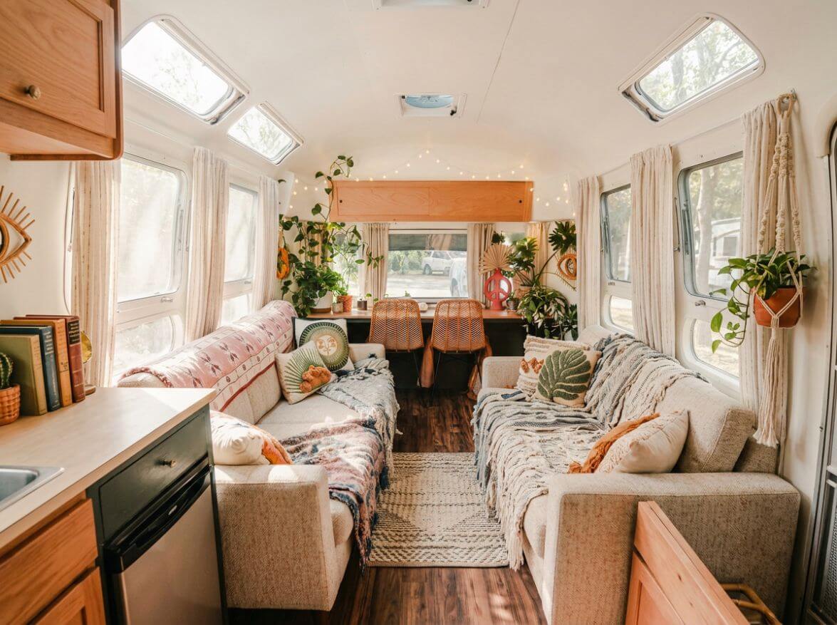 The interior of an RV renovation
