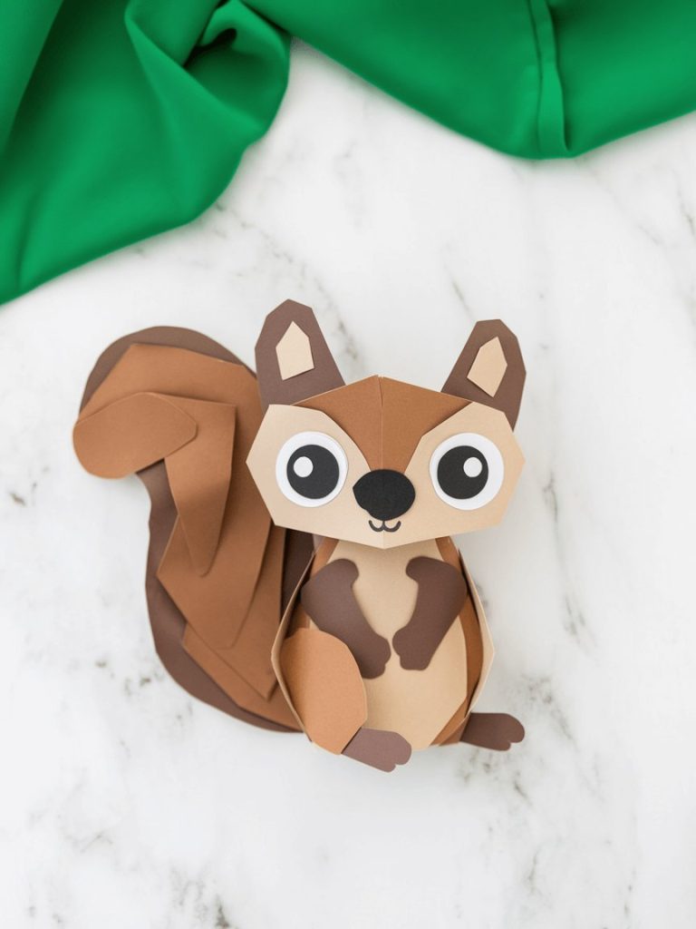 Squirrel camping craft for kids